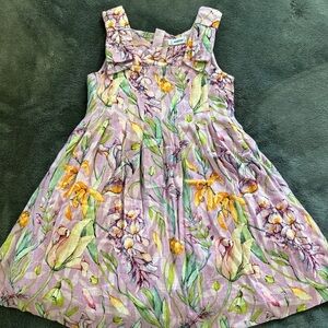 Floral Kids Dress in Purple and Yellow